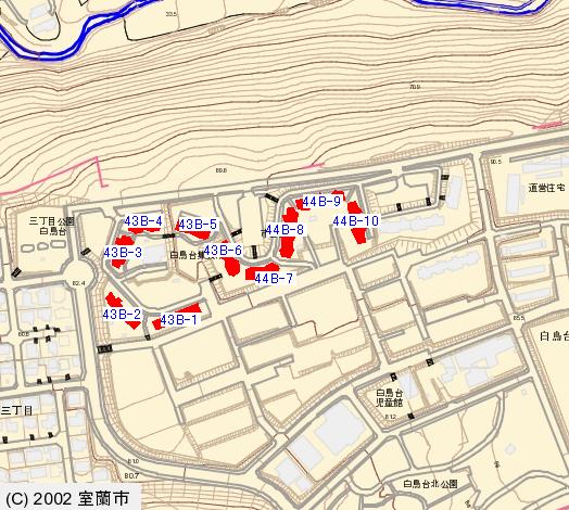 白鳥台 B団地の所在地図